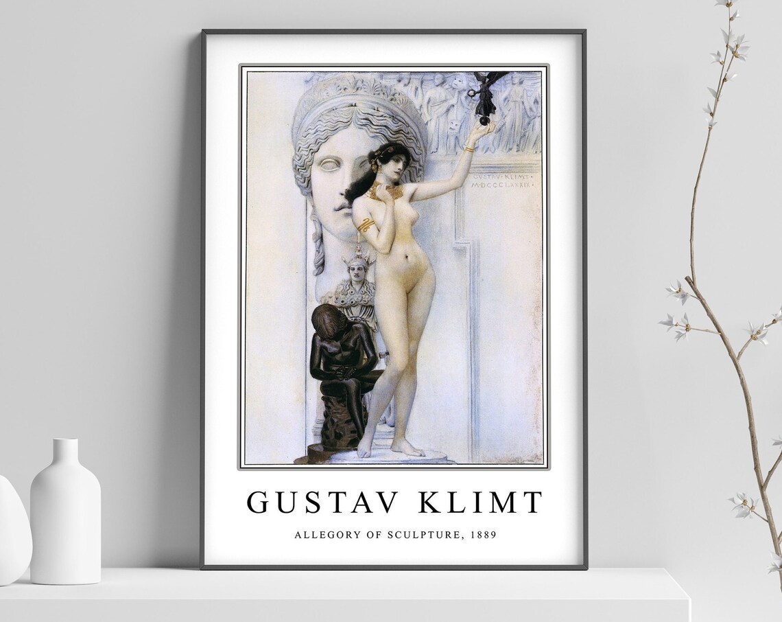 Gustav Klimt Allegory of Sculpture 1889 Classic Figure Art Poster - Image 3
