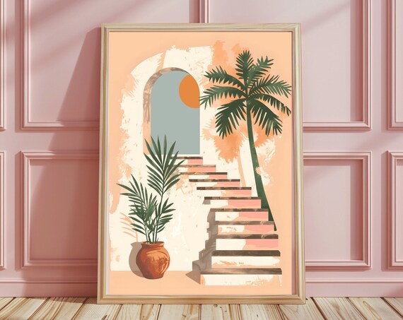 Boho Botanical Tropical Wall Art Botanical Print Large Wall Art Gift For Plant Lover Beach House Decor Bedroom Prints
