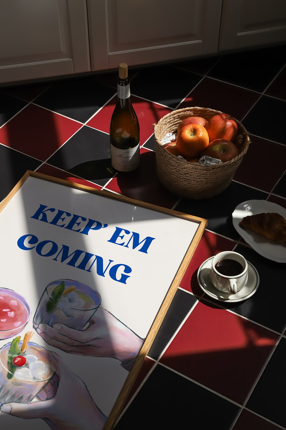 Keep Em Coming Retro Cocktail Trio Trendy Home Bar Art Poster - Image 5