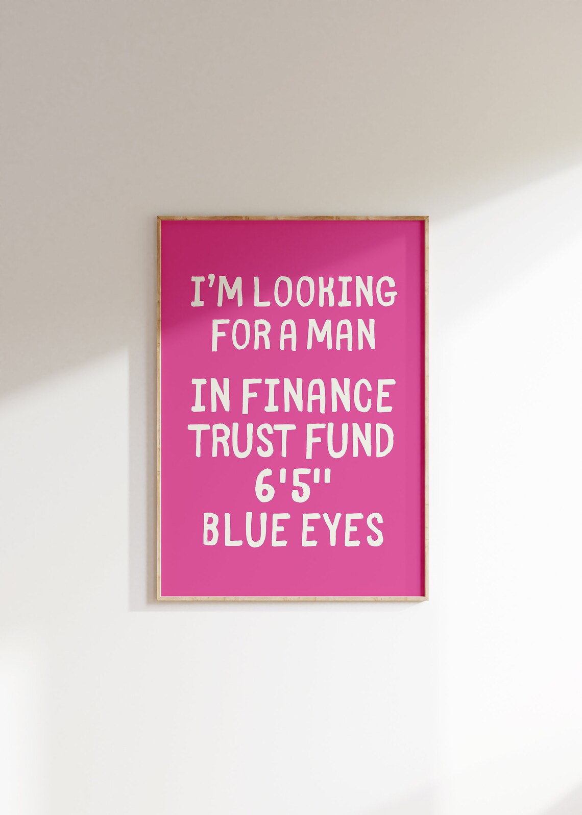 Im Looking For A Man In Finance Hot Pink Girly Typography Poster - Image 5