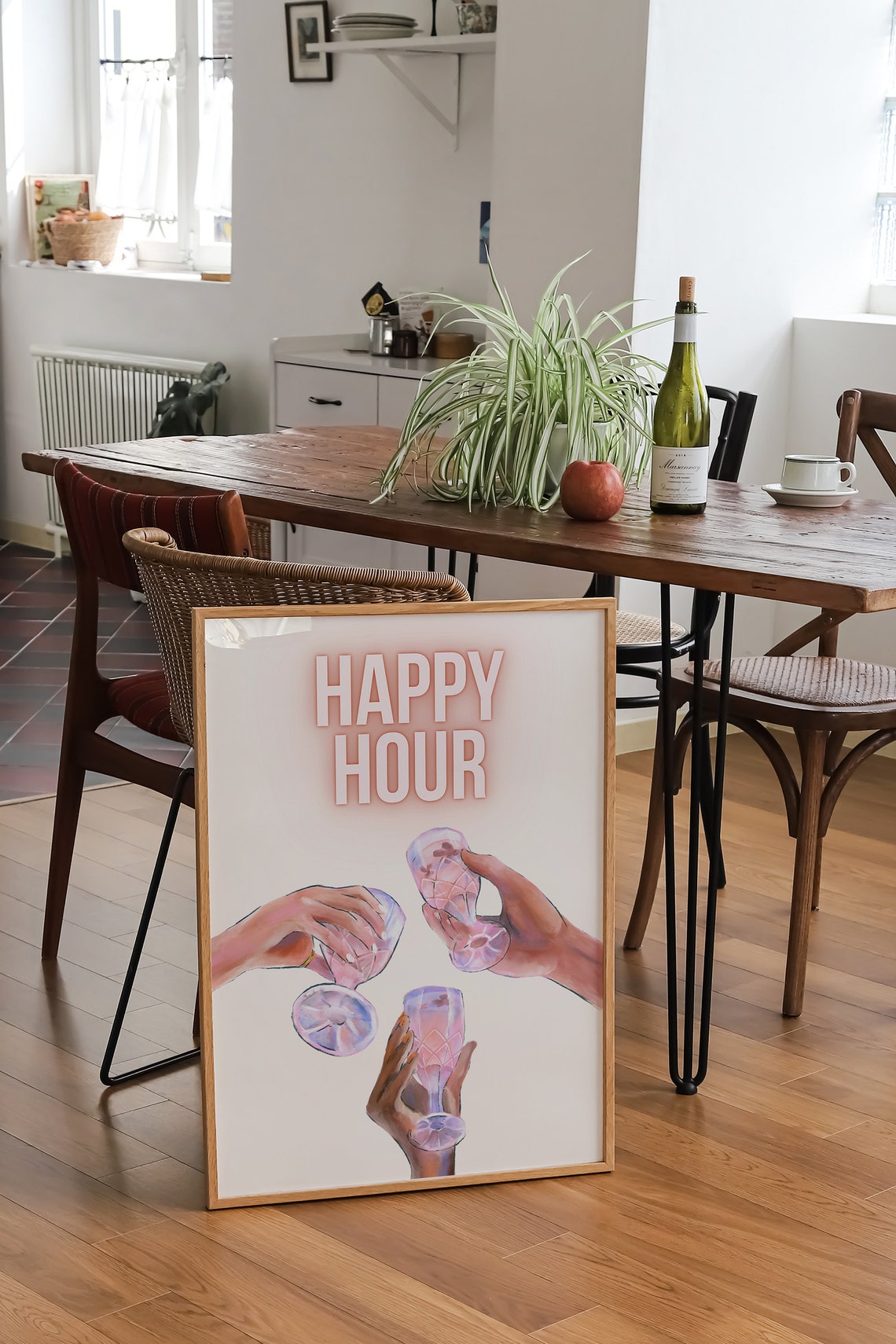 Happy Hour Art Print Bar Cart Wall Art Retro Cocktails Poster Aesthetic Bar Cart Decor Bar Cart Print Trendy Food Drink Art - Image 3