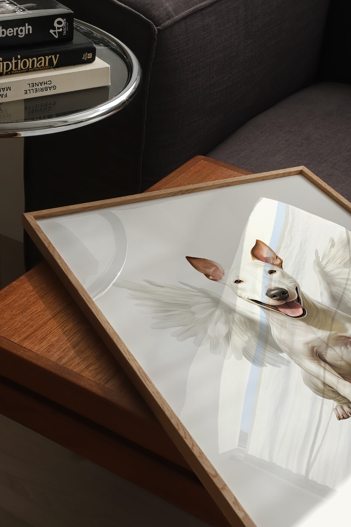 Bull Terrier Dog Memorial Rainbow Bridge Print Pet Loss Memorial Gift Portrait Angel Dog Print Pet Loss Sympathy Gift Custom Dog Painting - Image 4