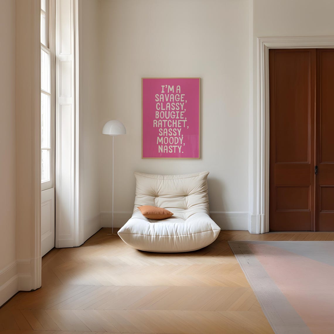 Sassy Savage Classy Moody Girly Quote Pink Typography Poster - Image 5