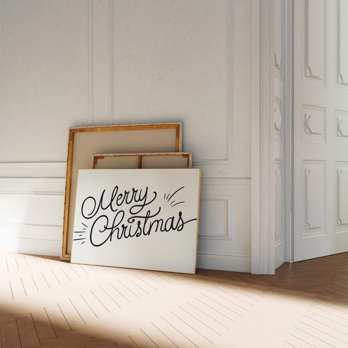 Merry Christmas Handwritten Script Minimalist Holiday Poster - Image 3