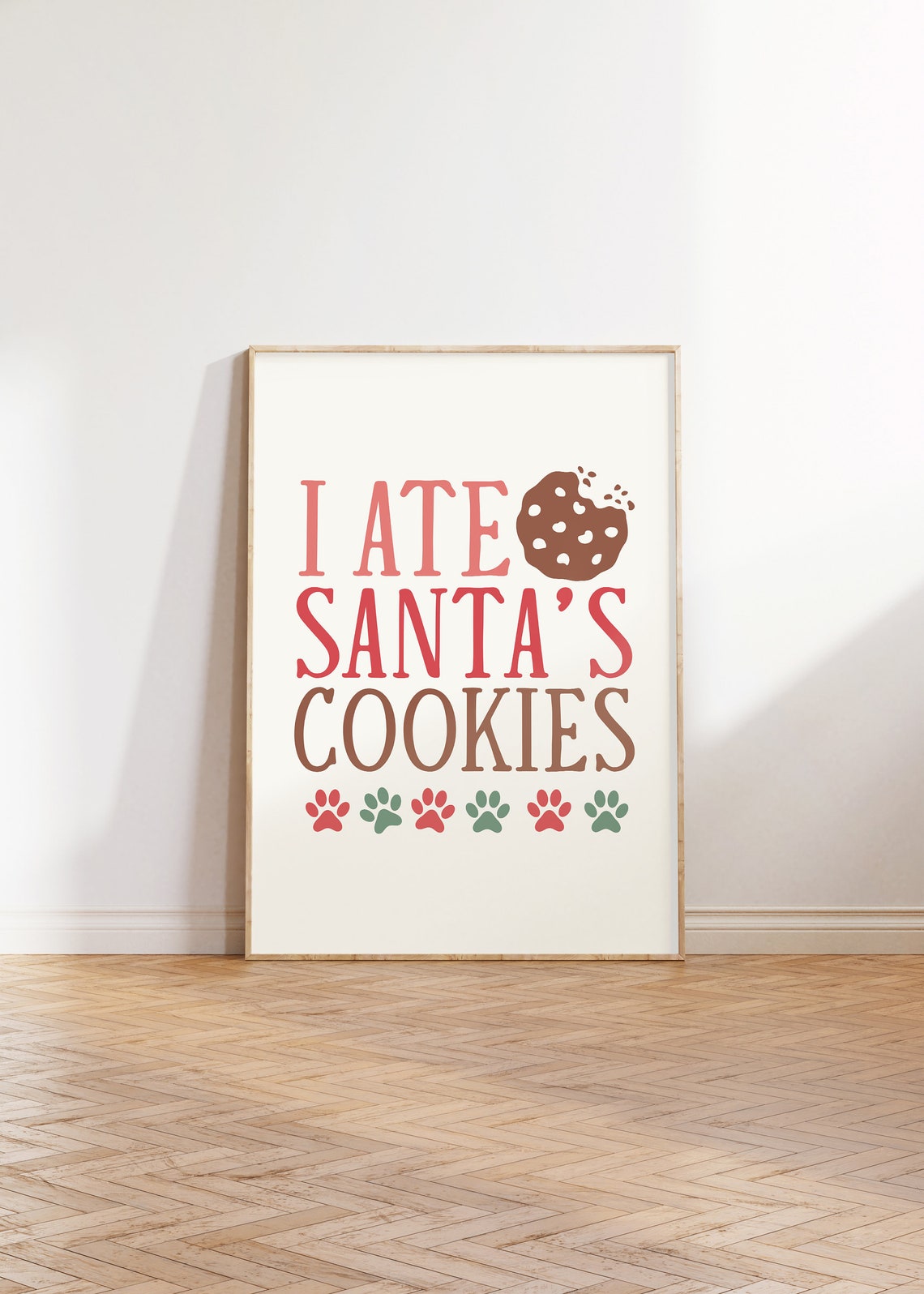I Ate Santa's Cookies Funny Dog Cookie Thief Christmas Wall Art - Image 2