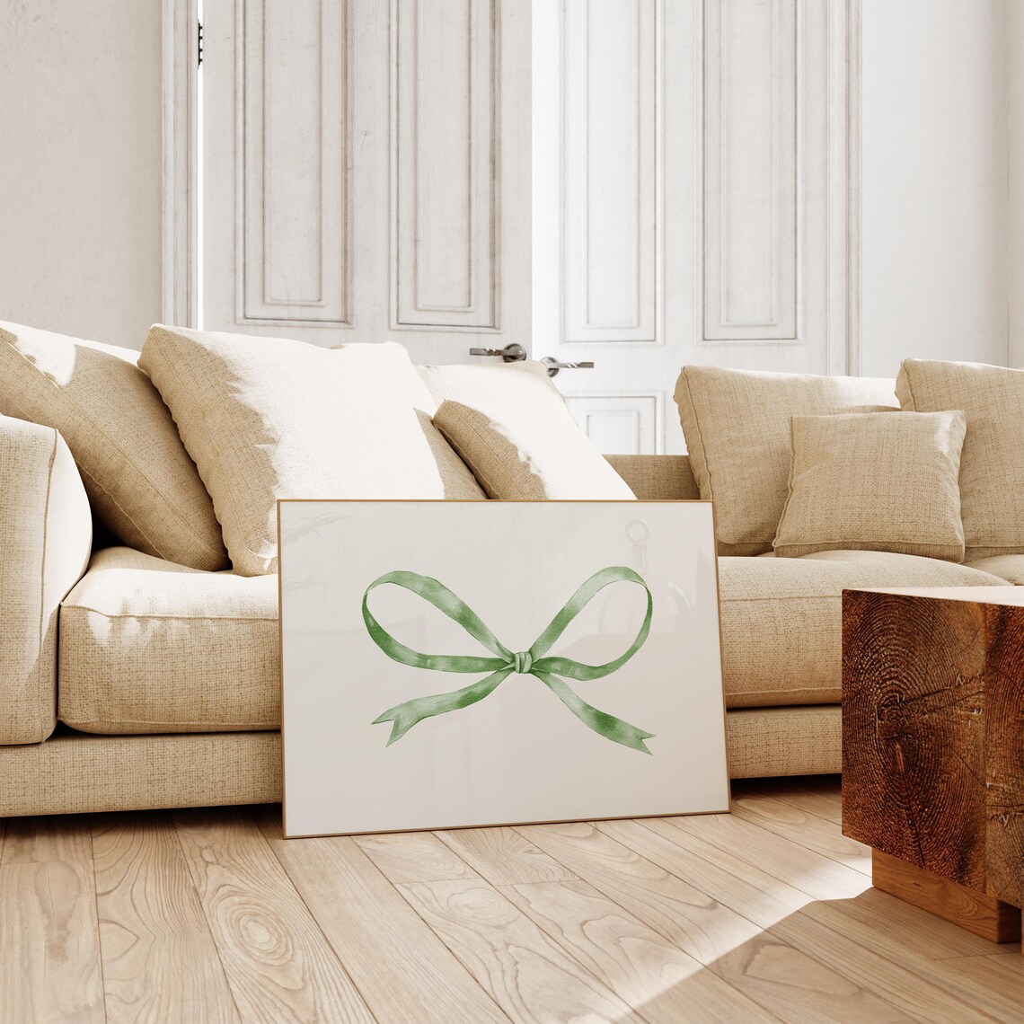 Green Bow Print Coquette Balletcore Wall Art Print - Image 5