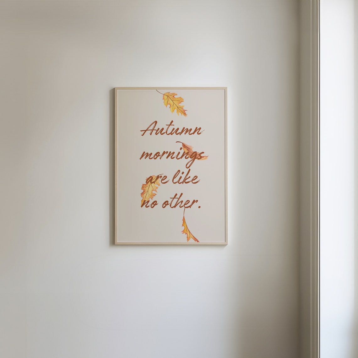 Autumn Mornings Are Like No Other Oak Leaf Script Fall Poster - Image 4