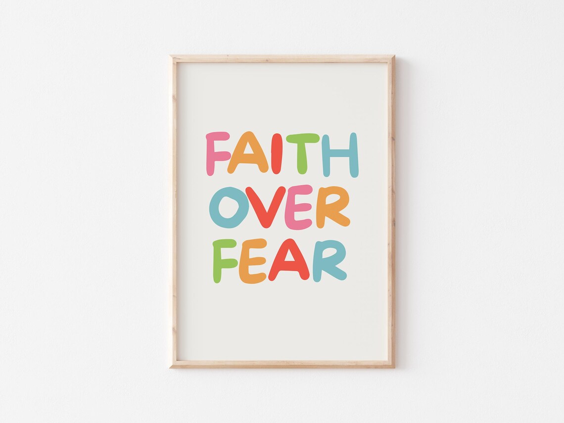 Faith Over Fear Colorful Bold Block Letters Christian Poster - Image 4