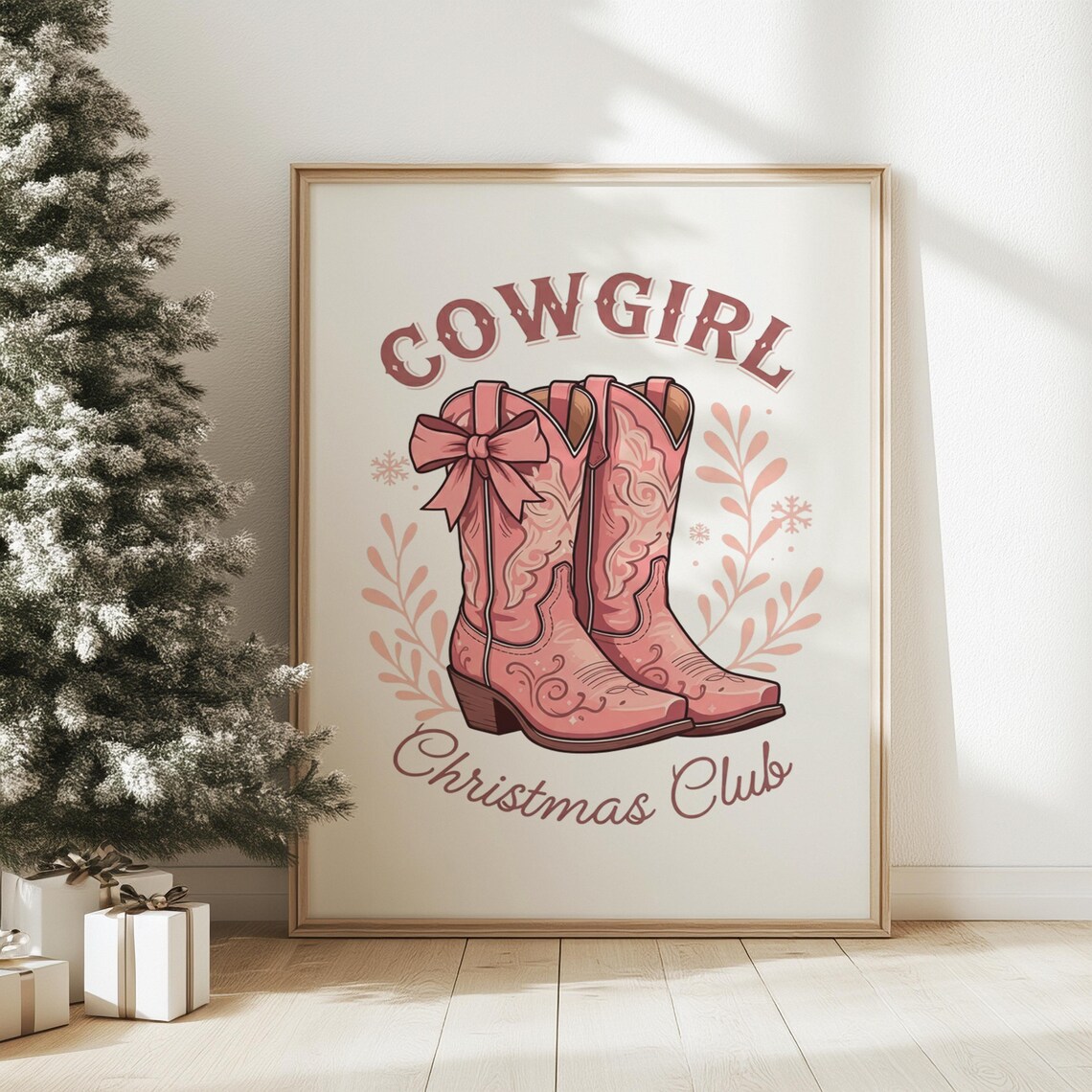 Cowgirl Christmas Club Howdy Christmas Prints Trendy Christmas Printables Retro Christmas Print Western Christmas Art - Image 2