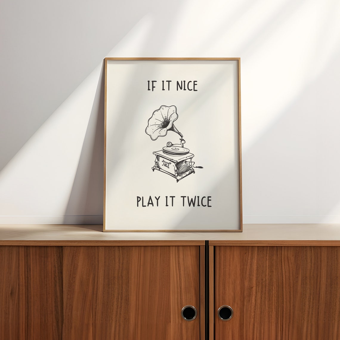 If It Nice Play It Twice Vintage Gramophone Music Quote Poster - Image 2