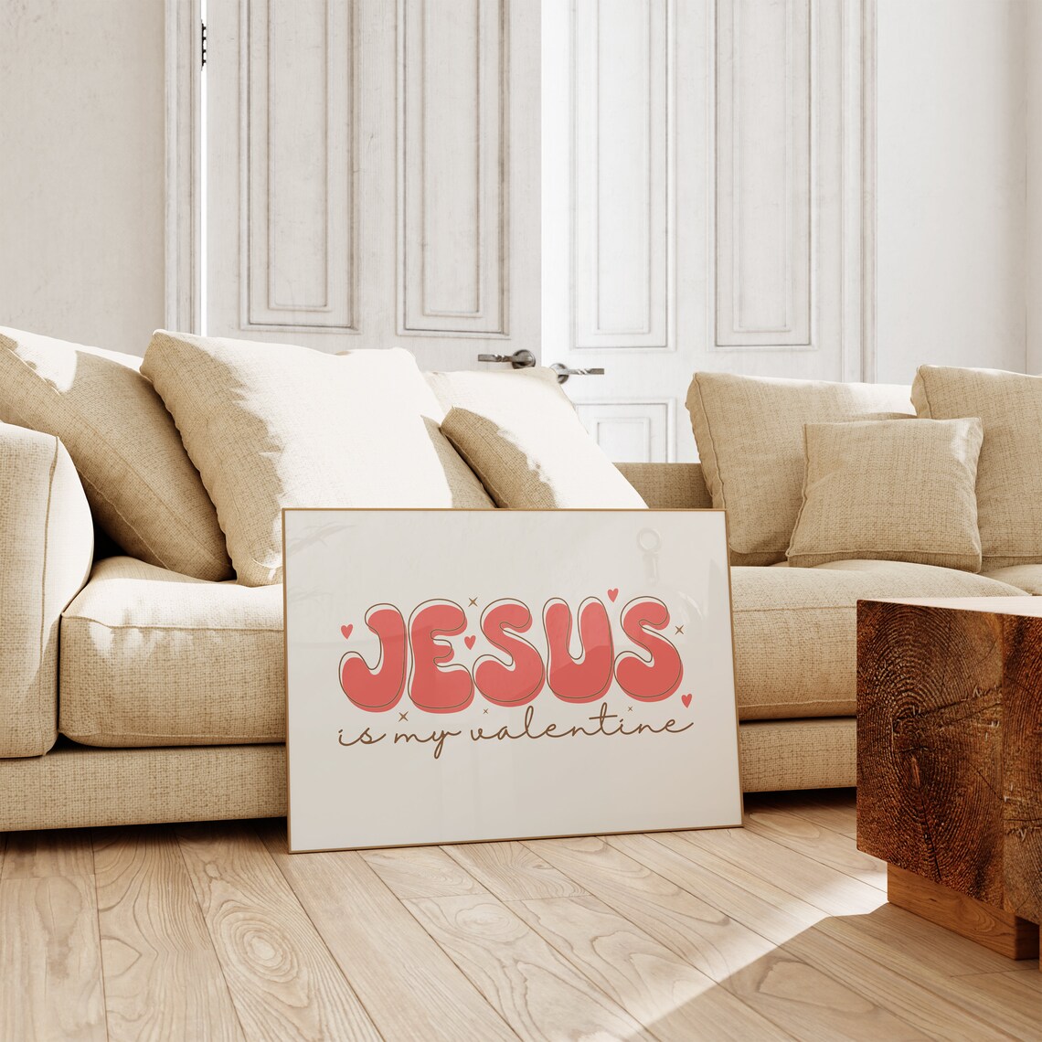 Jesus Is My Valentine Retro Red Bubble Letter Faith Love Poster - Image 4
