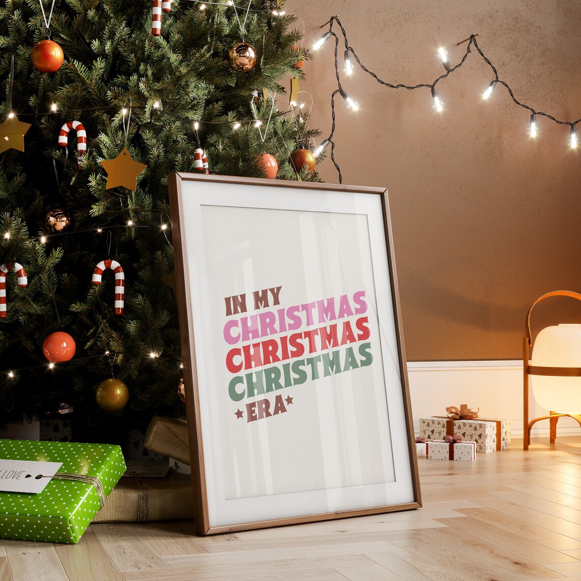In My Christmas Era Retro Stacked Typography Holiday Quote Poster - Image 3