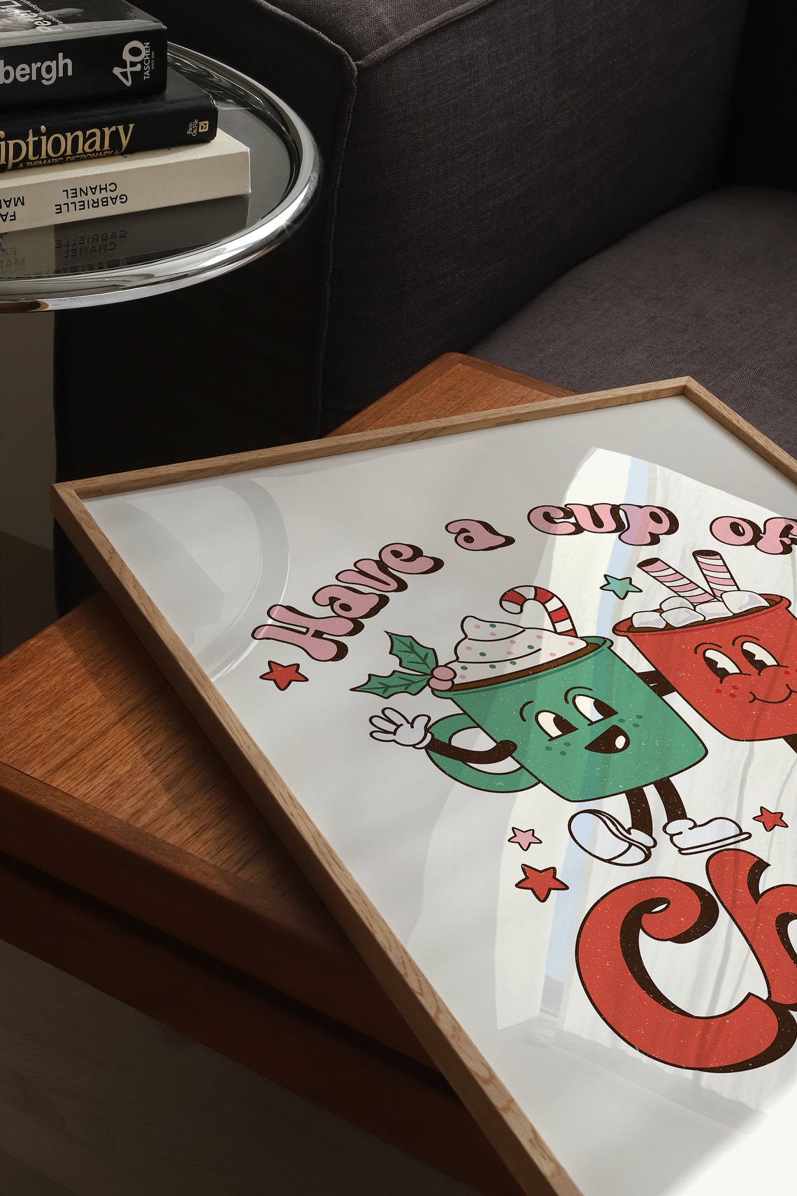 Have A Cup Of Cheer Retro Christmas Cocoa Mugs Holiday Poster - Image 5