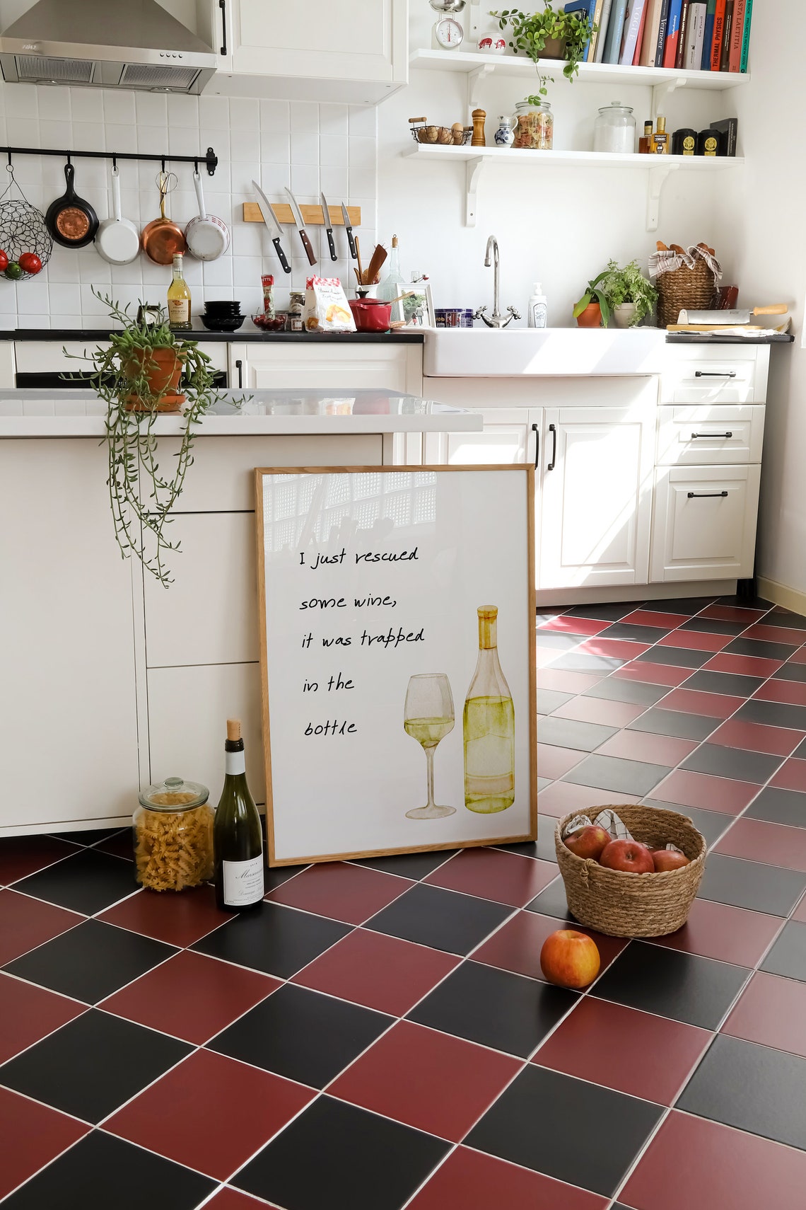 I Rescued Some Wine Funny Watercolor Wine Glass Quote Wall Poster - Image 3
