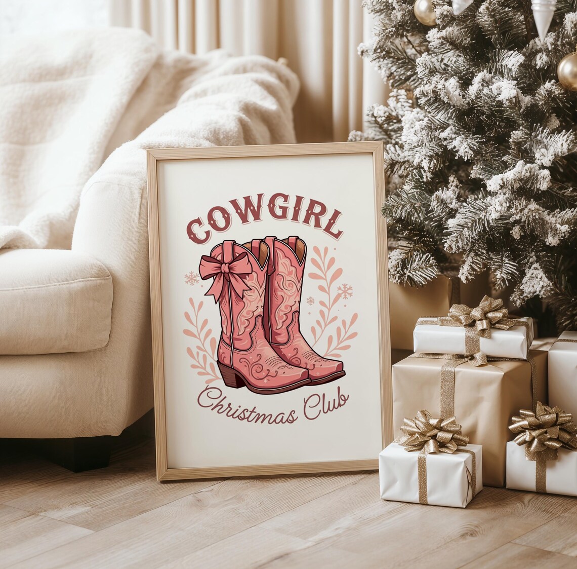 Cowgirl Christmas Club Howdy Christmas Prints Trendy Christmas Printables Retro Christmas Print Western Christmas Art - Image 4