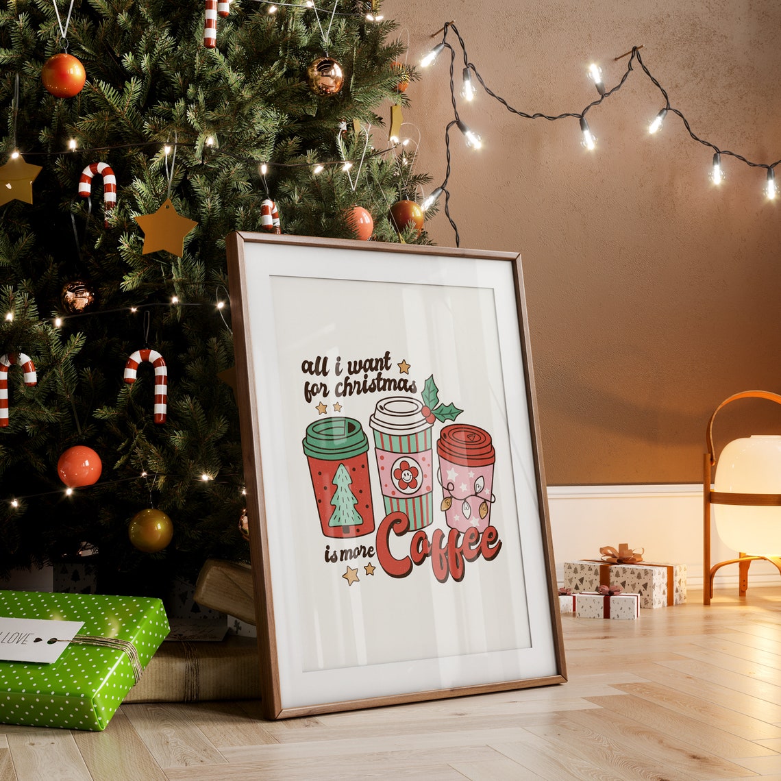 All I Want for Christmas Is More Coffee Tall Stacked Cups Poster - Image 2