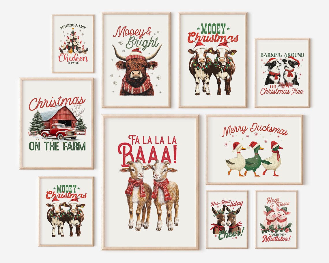 Santa's Silliest Goose Christmas Geese Wearing Santa Hats Poster - Image 2