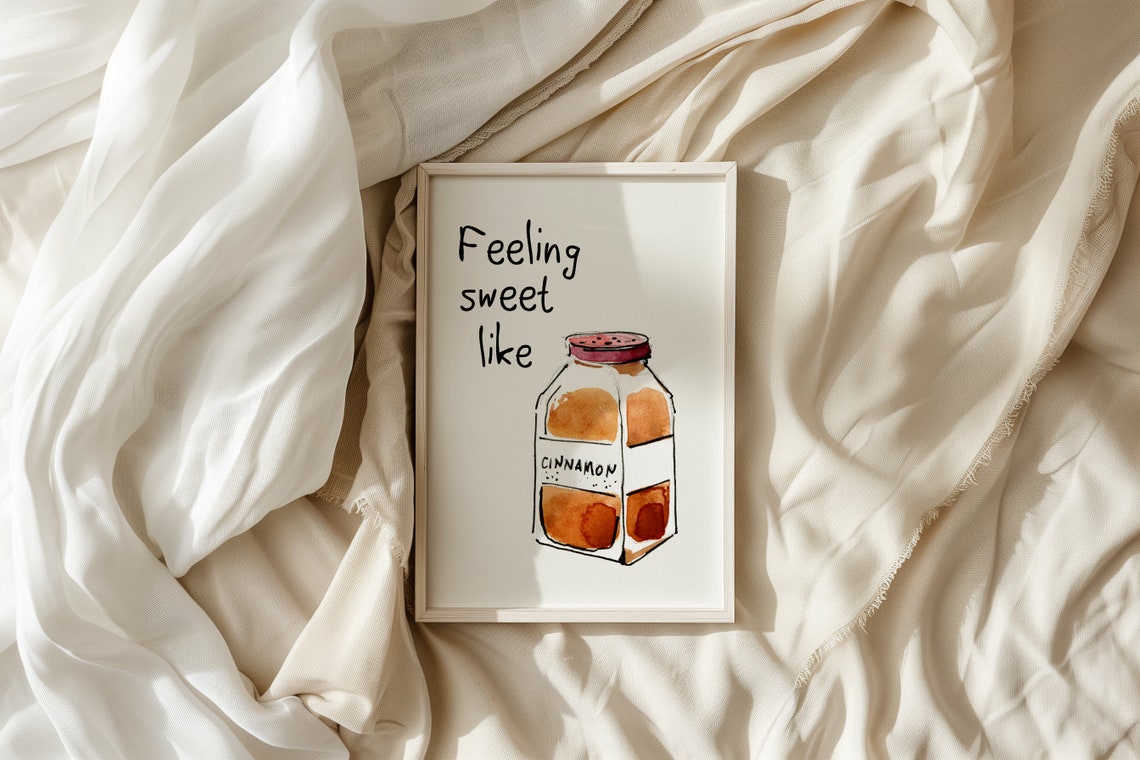 Feeling Sweet Like Cinnamon Watercolor Spice Jar Kitchen Poster - Image 3