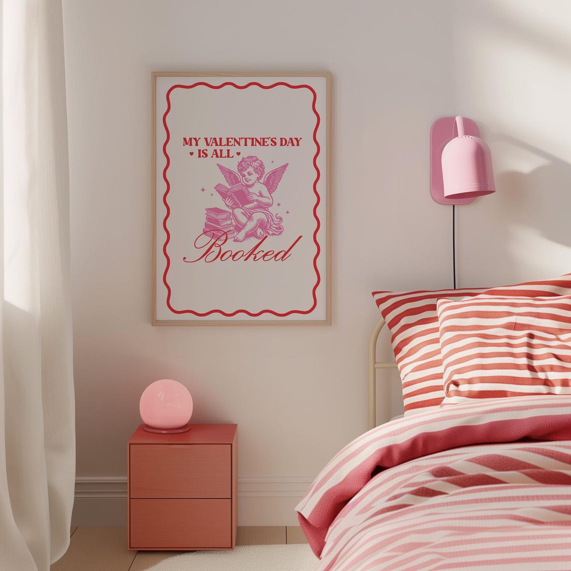 My Valentines Day Is All Booked Funny Cute Bookish Cupid Poster - Image 4