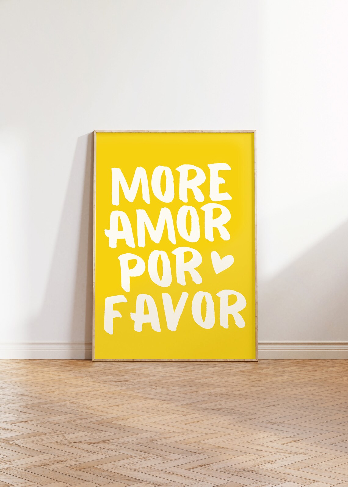 More Amor Por Favor Bold Yellow Background Love Quote Poster - Image 5