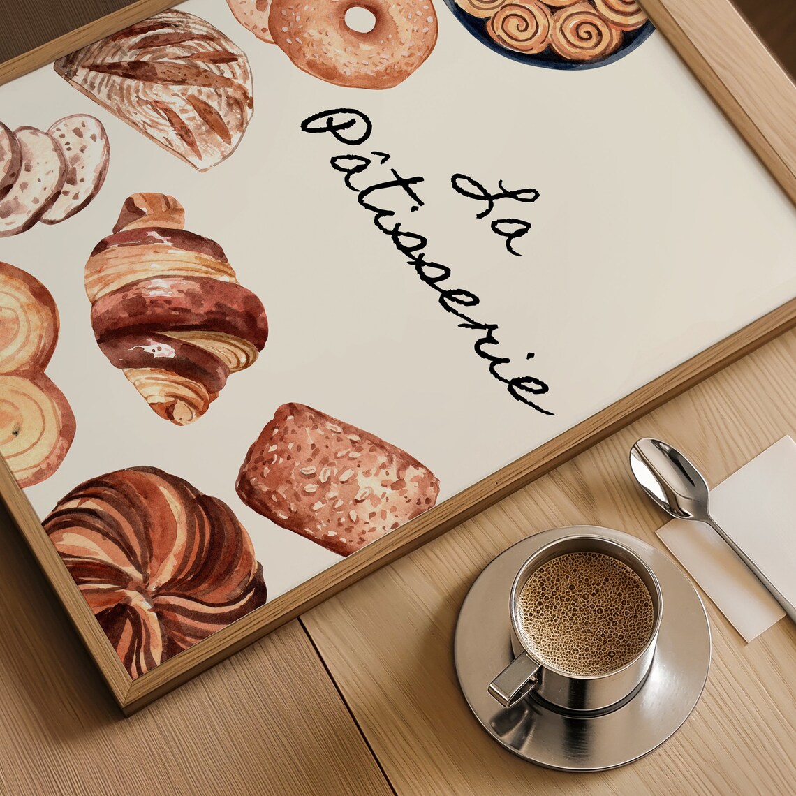 La Patisserie Watercolor Croissant Bakery French Kitchen Poster - Image 3