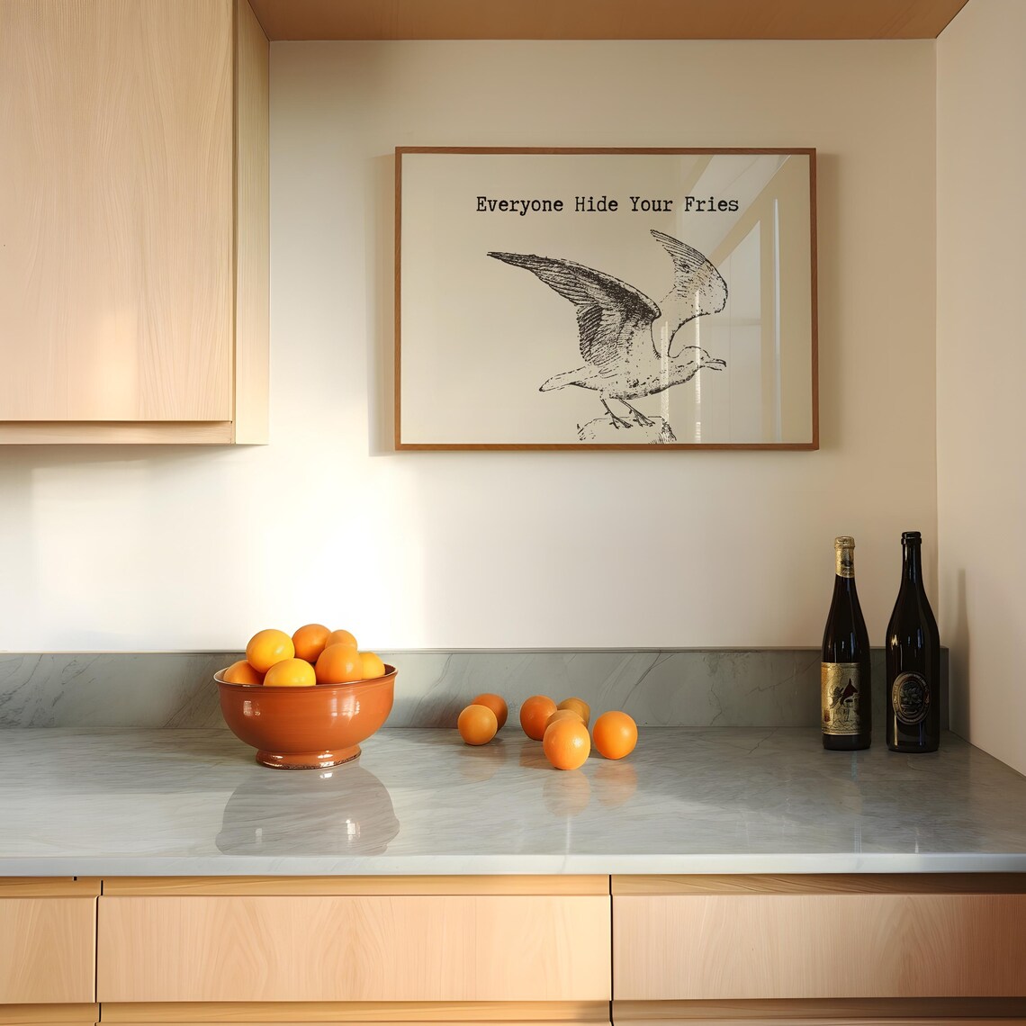 Vintage Seagull Print, Retro Coastal Wall Art - Image 3