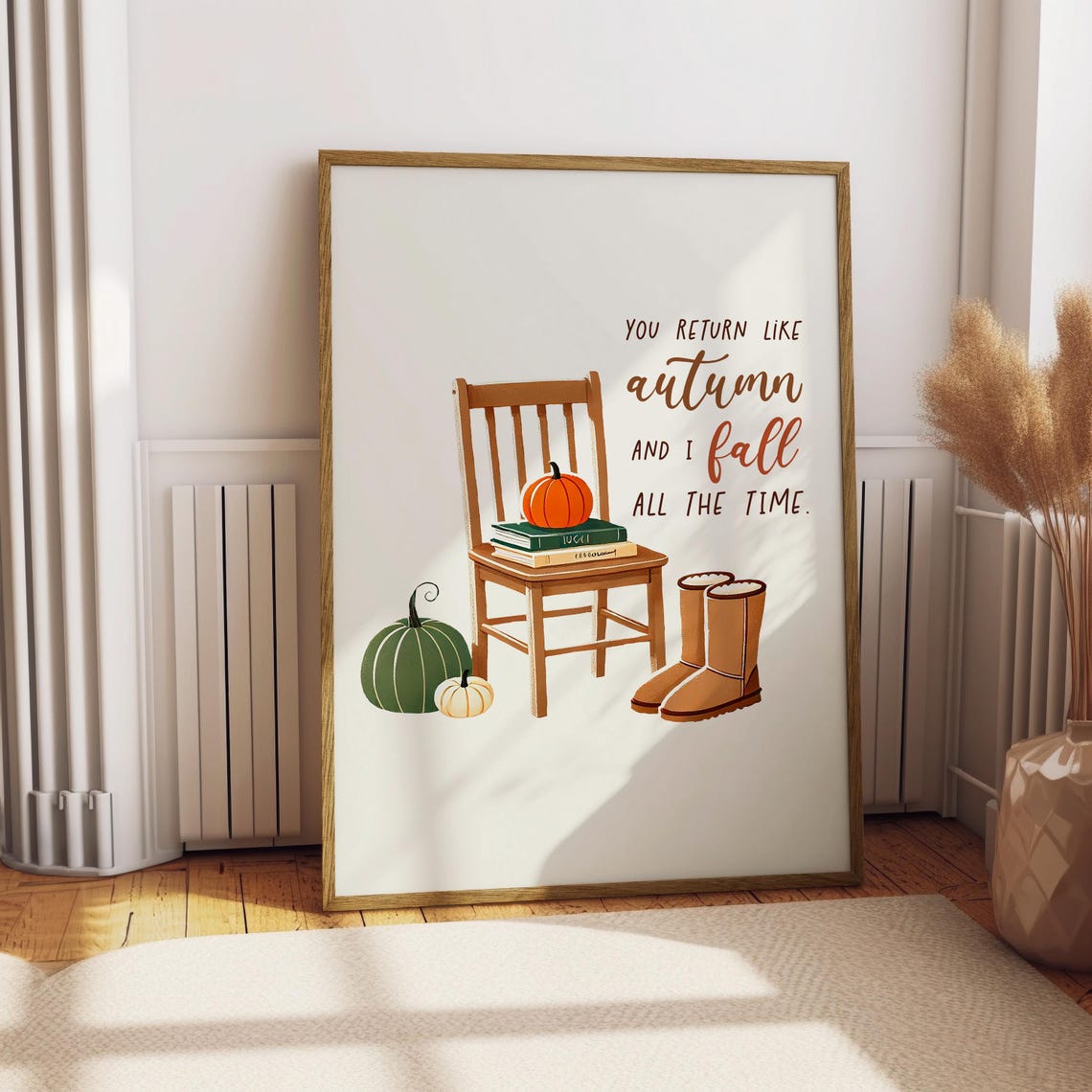 You Return Like Autumn and I Fall Romantic Fall Quote Poster - Image 2