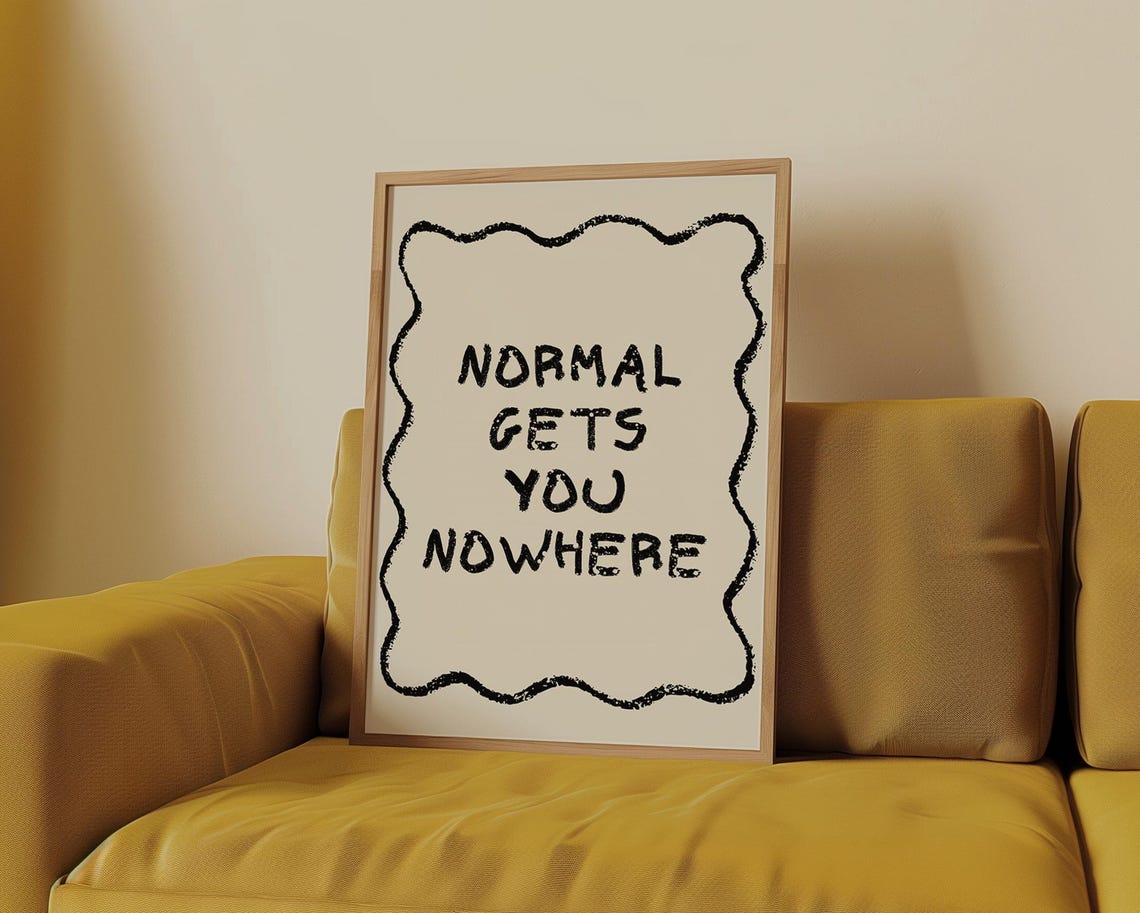 Normal Gets You Nowhere Retro Aesthetic Decor Trendy Wall Art Prints Inspirational Wall Art Quotes Quirky Wall Art - Image 4
