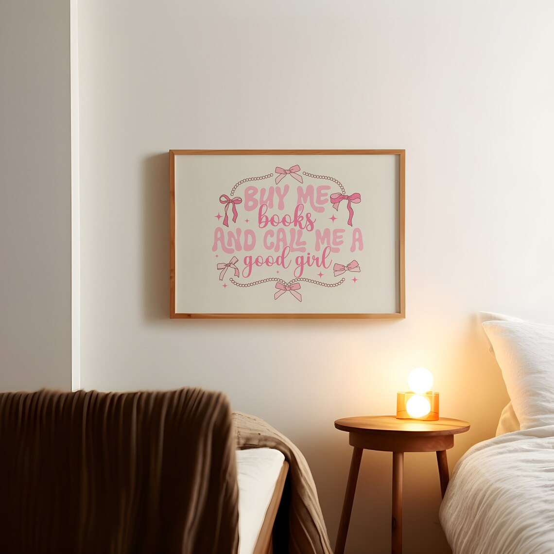 Buy Me Books And Call Me A Good Girl Pink Coquette Quote Poster - Image 4