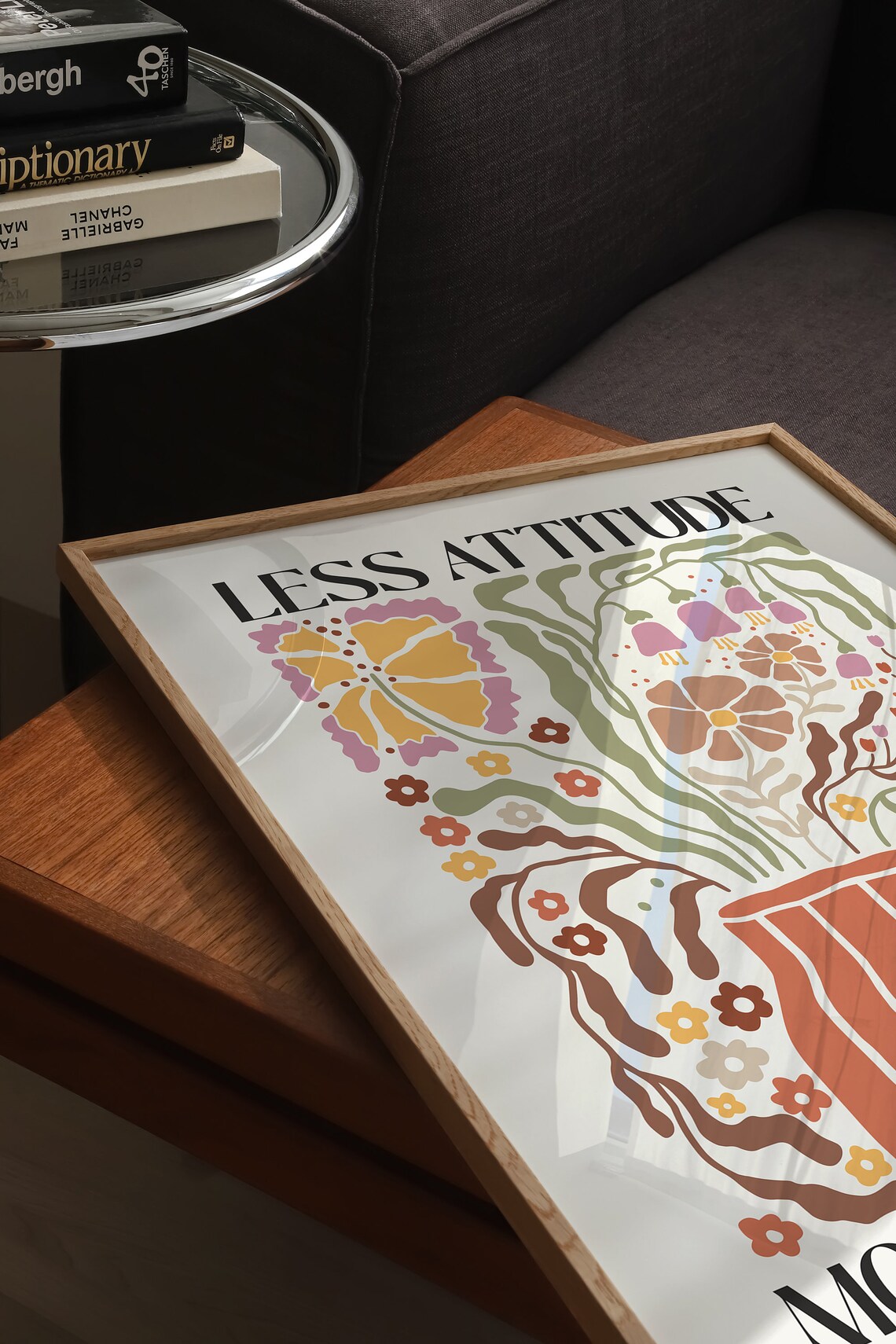 Less Attitude More Gratitude Quote Print, Retro Boho - Image 4