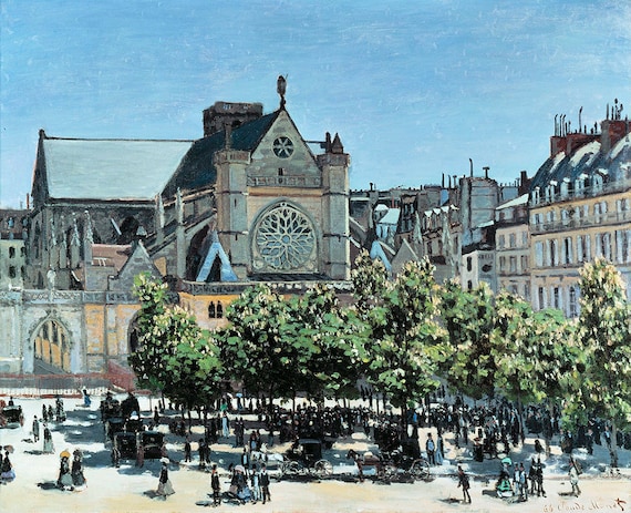 Claude Monet St Germain Lauxerrois Church Paris 1867 Square Poster