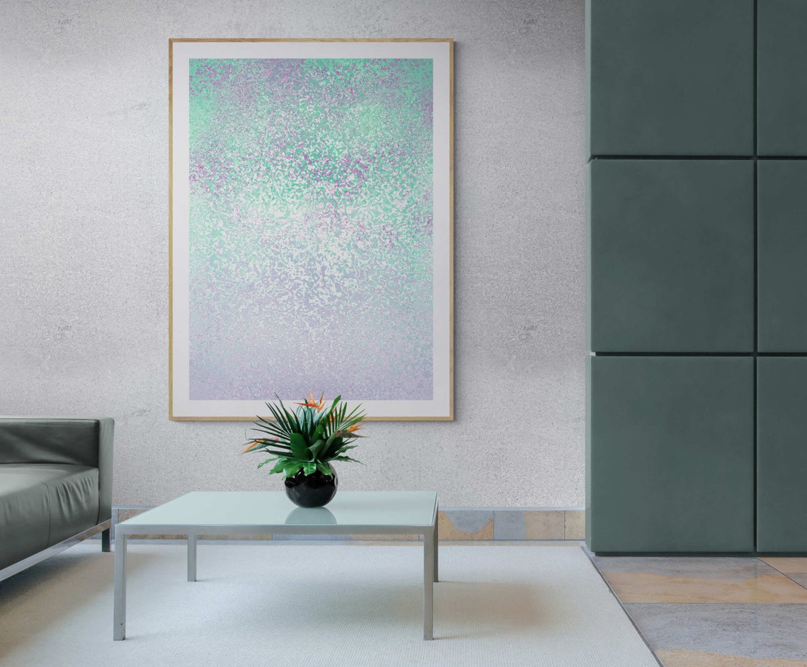 Green Purple Marble Abstract Texture Modern Boho Calm Art Poster - Image 3