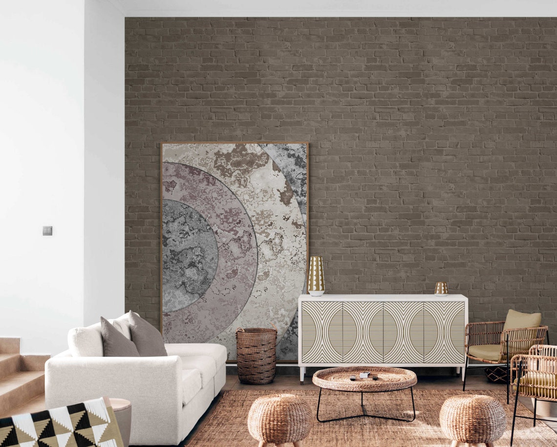 Blush Pink Gray Textured Circle Boho Abstract Modern Art Poster - Image 8
