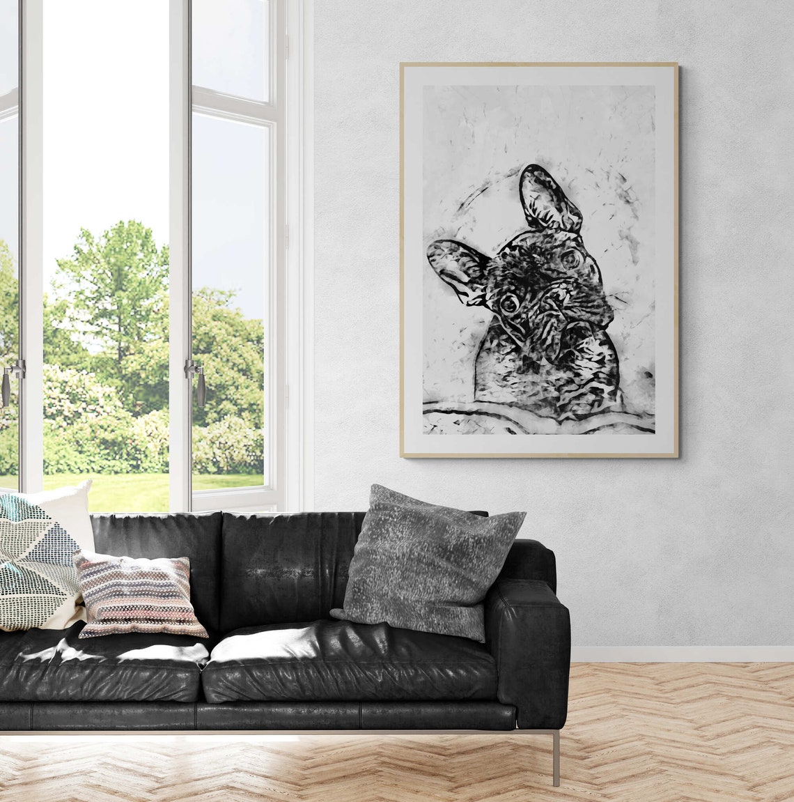 Wall Art Poster Black And White Print French Bulldog Wall Dcor French Bulldog Wall Art Print Wall Living Room Wall Art Entry Hall - Image 2