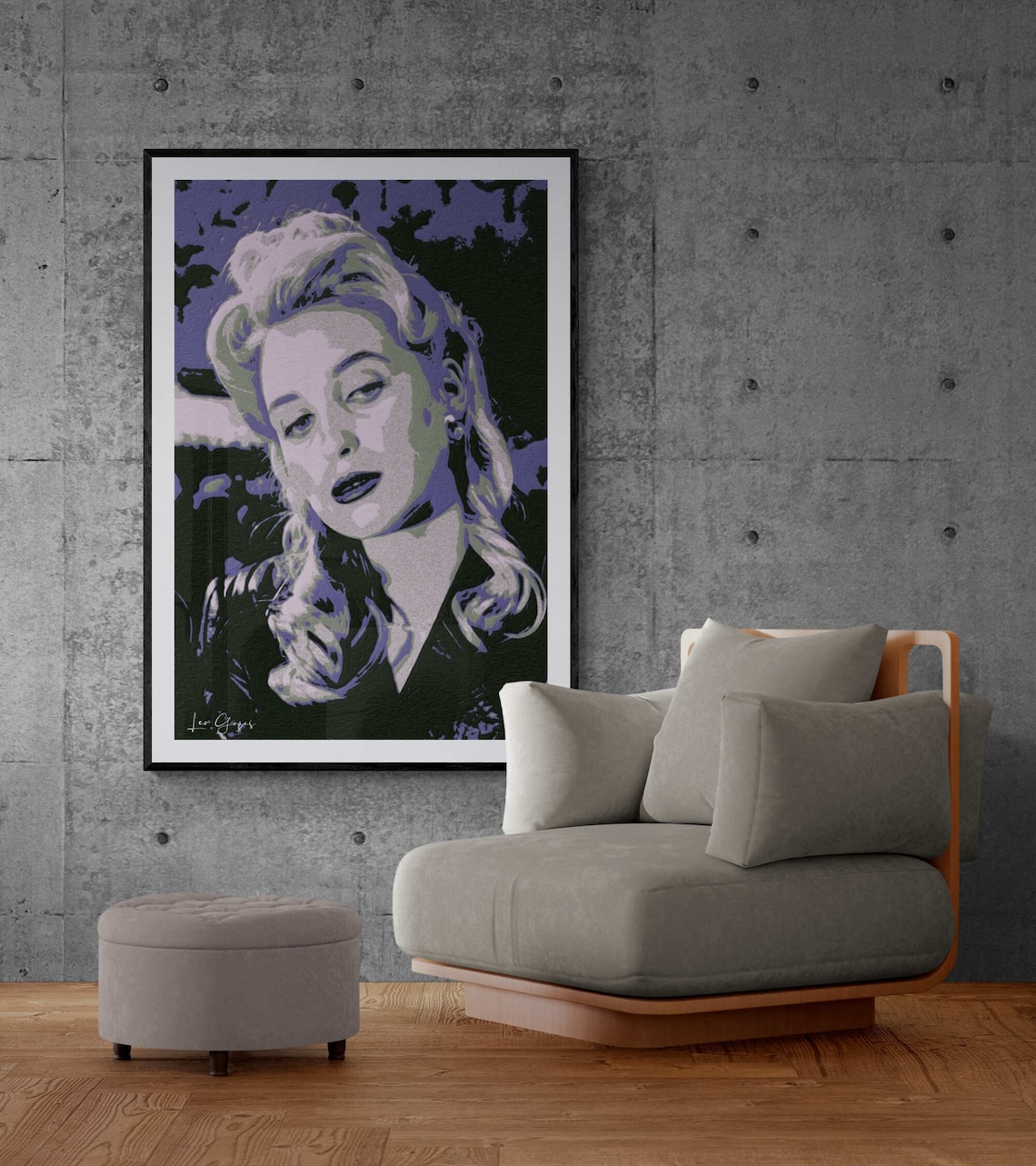 Blonde Woman Purple Pop Art Style Bold Dramatic Portrait Poster - Image 5