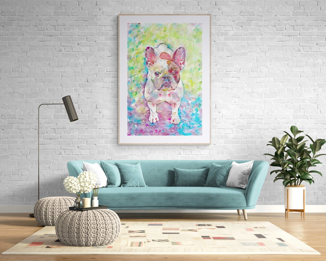 Wall Art Poster Colorful Print French Bulldog Wall Dcor French Bulldog Wall Art Print Art Wall Dog Living Room Wall Art Entry Hall - Image 8