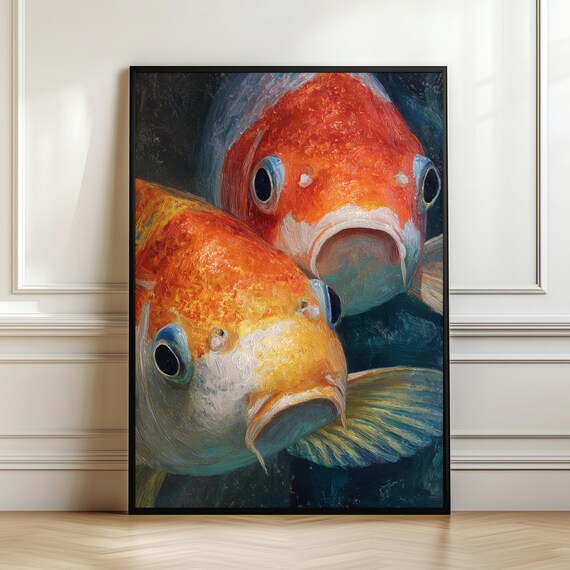 Zen Koi Fish Wall Art Calming Meditation Decor Print Peaceful Water Poster Spiritual Home Relaxing Gift Digital Download