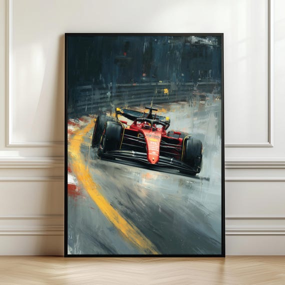 Formula Racing Wall Art Red Speed Car Poster Motorsport Illustration Modern Decor Gift Digital Download