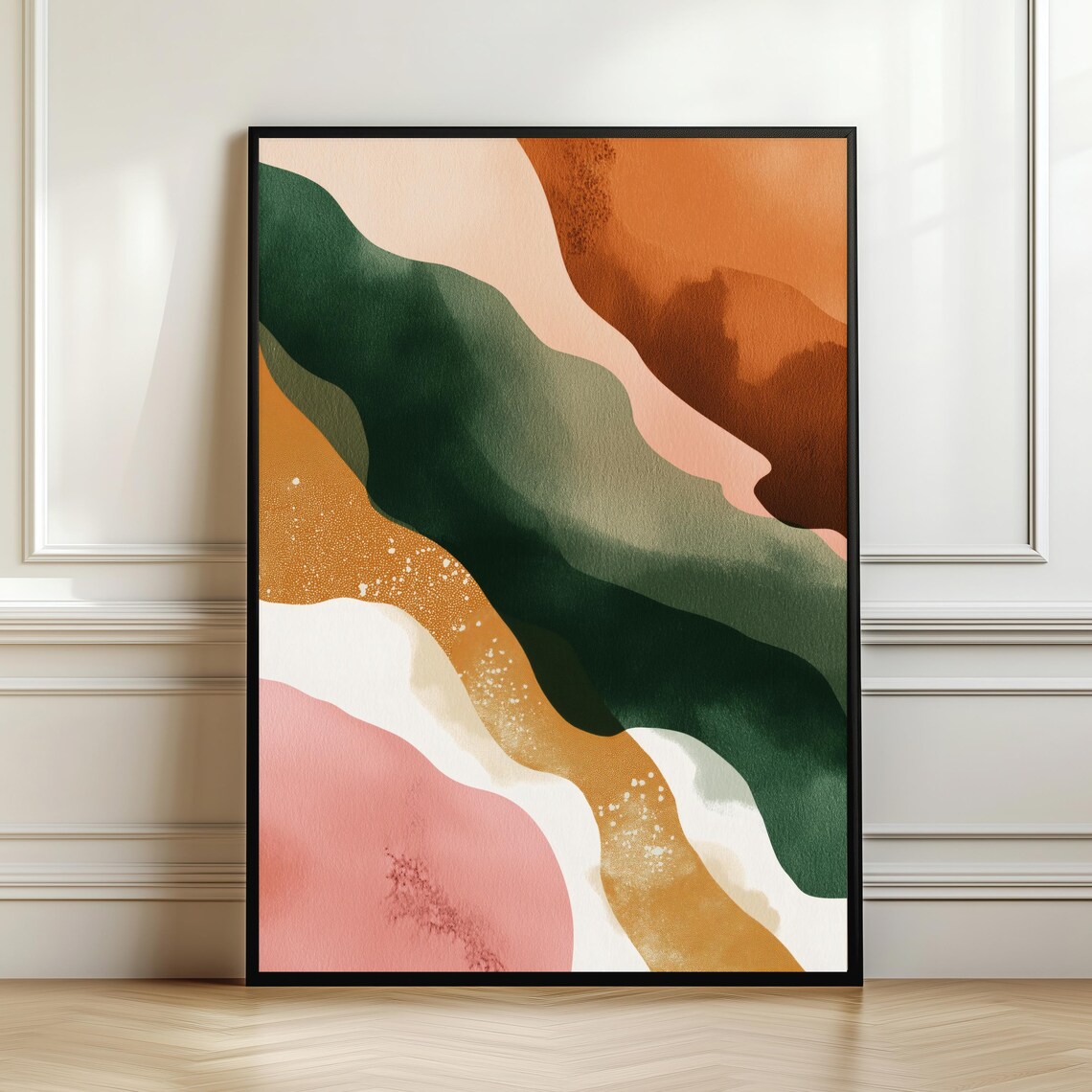 Boho Abstract Shapes, Organic Modern Poster