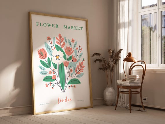 London Flower Market Print Poster Matisse Wall Art A2