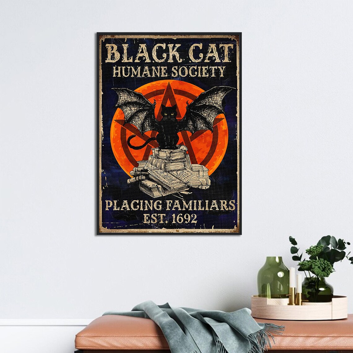 Black Cat Humane Society Placing Familiars Est 1692 Witchy Poster - Image 3