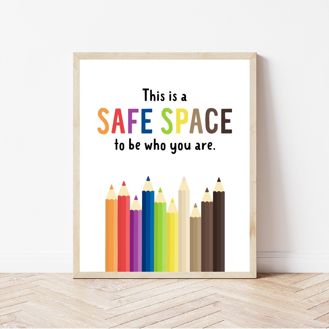 Safe Space Diversity Poster, Equality Classroom Art Print