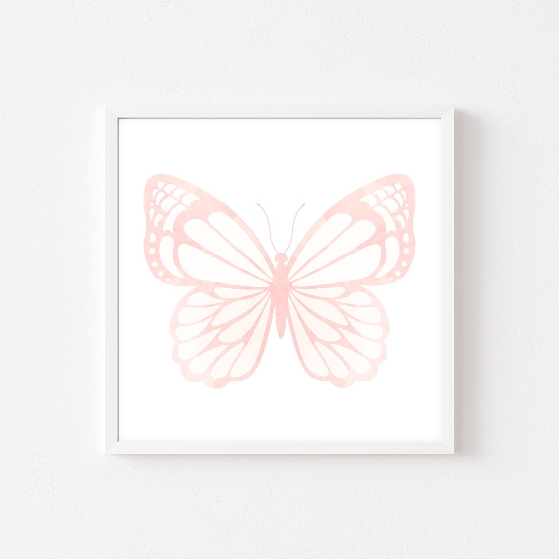 Blush Pink Butterfly Watercolor Art Print, Girls' Room - Image 2