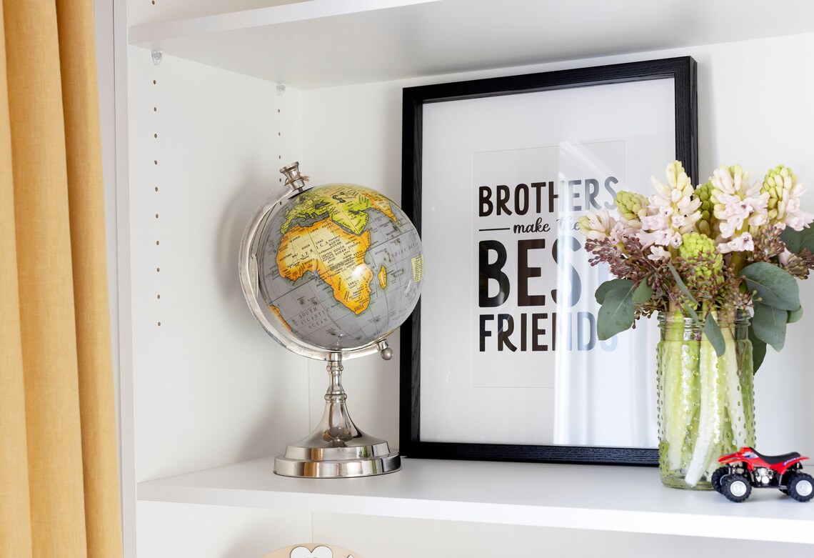 Brothers Make The Best Friends Monochrome Art Print - Image 3