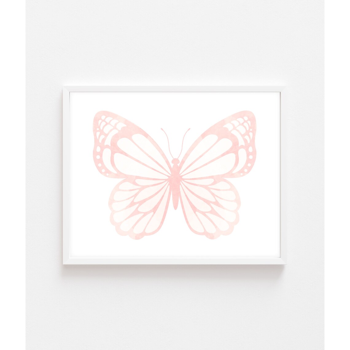 Blush Pink Butterfly Watercolor Art Print, Girls' Room - Image 3