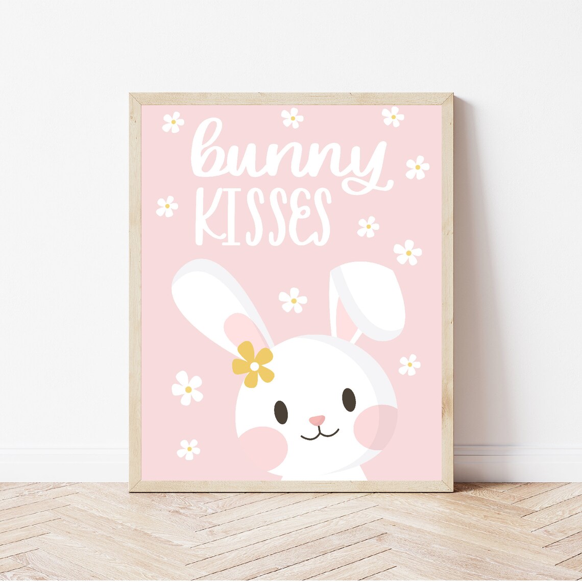 Bunny Kisses Easter Decor, Kids Art Print - Image 2