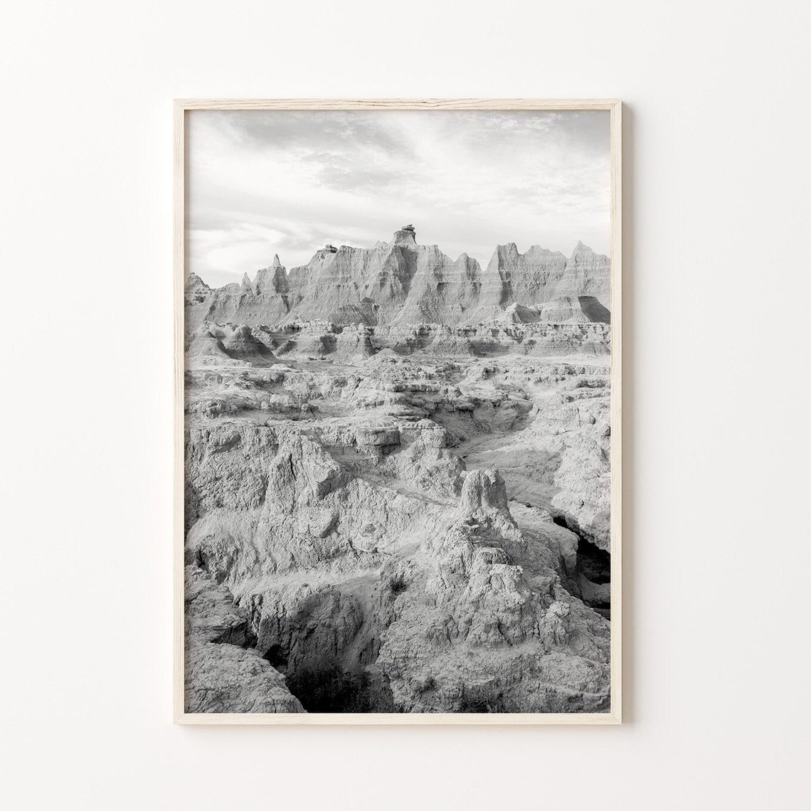 Badlands National Park South Dakota United States Instant Black White Photography Travel Poster Usa Art Print Pinnacles - Image 4