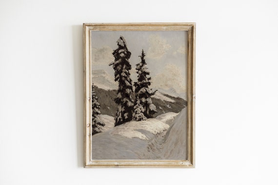 Christmas Vintage Poster, Holiday Winter Wall Art