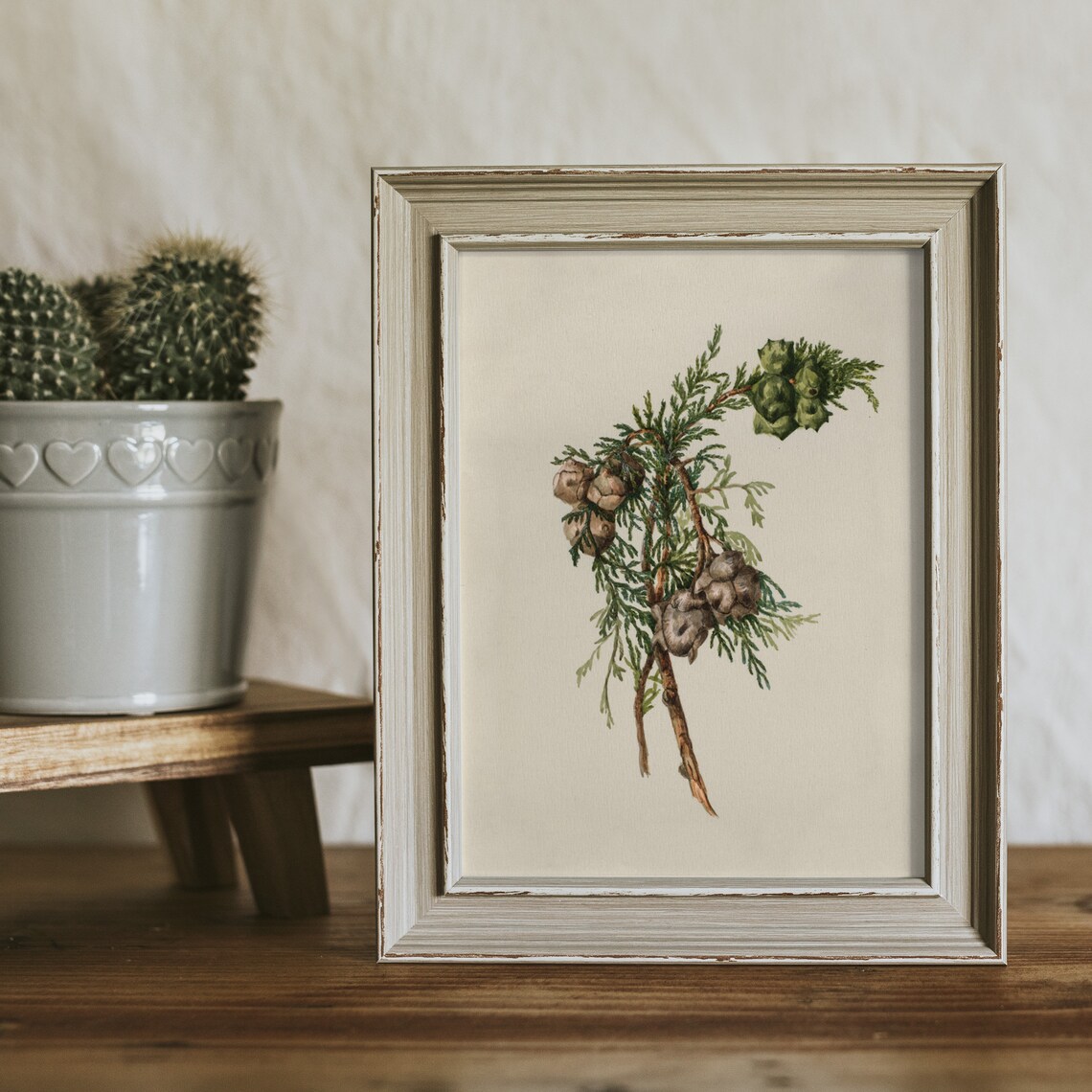 Winter Branch Christmas Vintage Antique Poster - Image 2