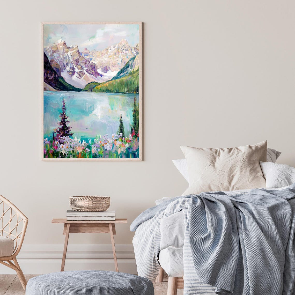 Banff National Park Moraine Lake Turquoise Mountain Painting Poster - Image 2